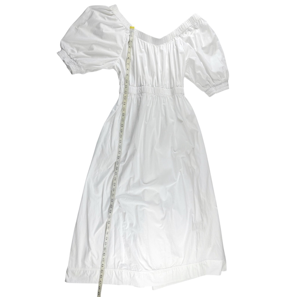 Free People Bernadette White Puff Sleeve Open Back Midi Dress Women’s Size XL - Picture 4 of 10